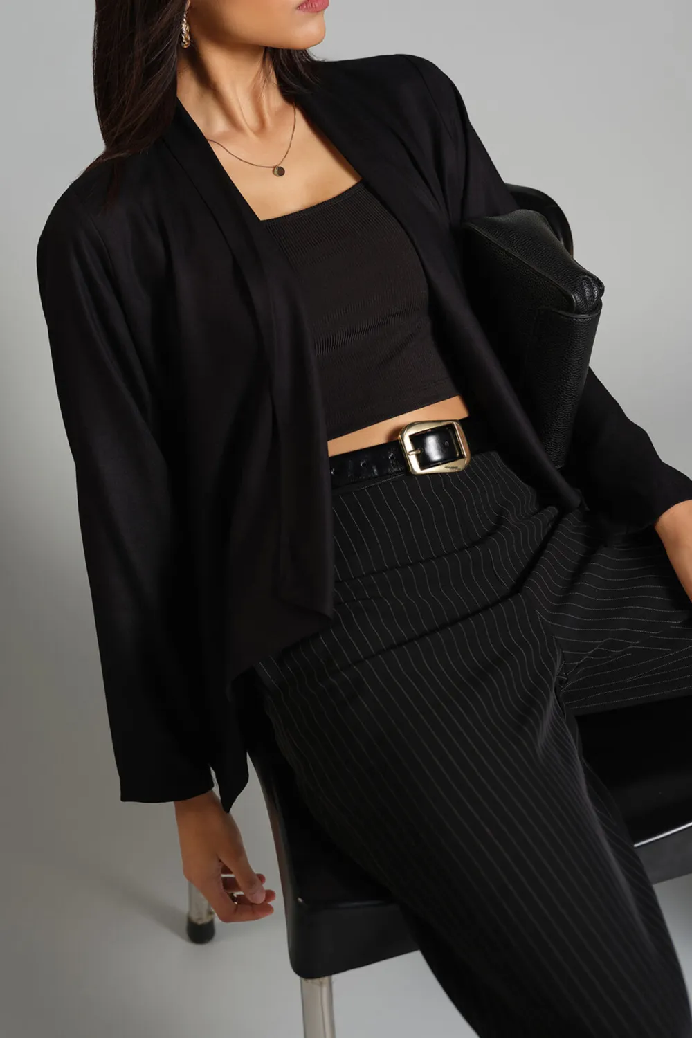 Black Casual Style Outerwear