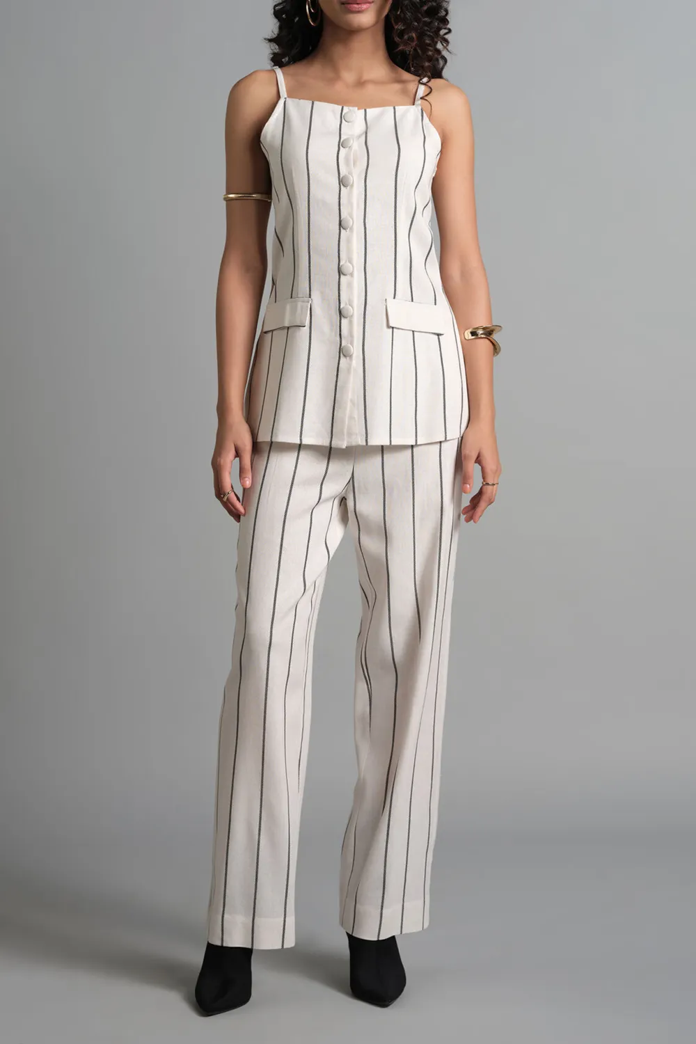 White Striped Stunner Top