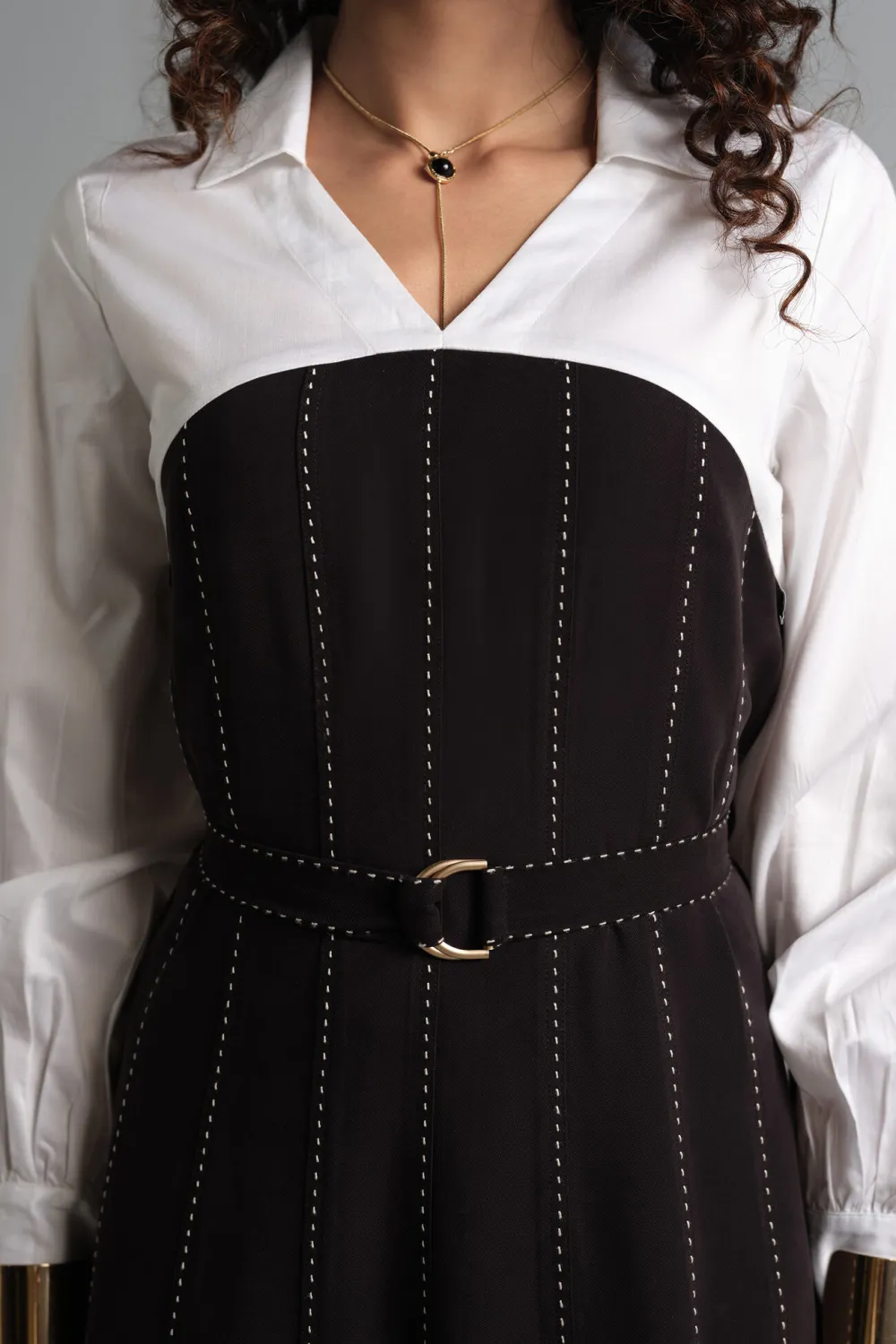 Casual Style White Striped Dress