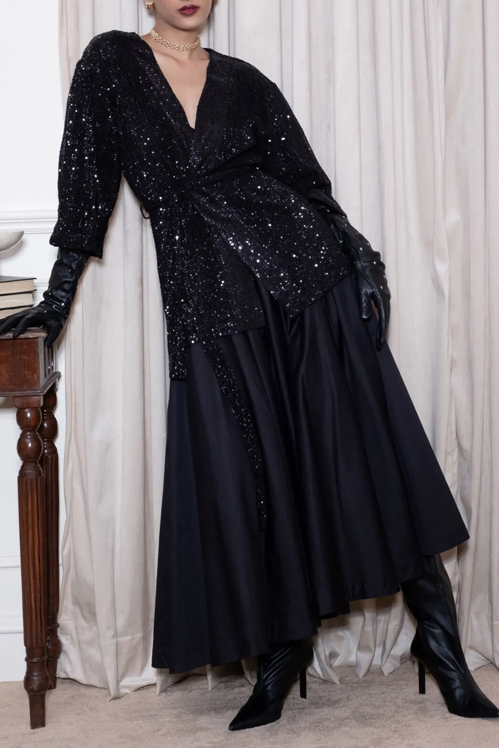 Black Regular Length Casual Style Outerwear