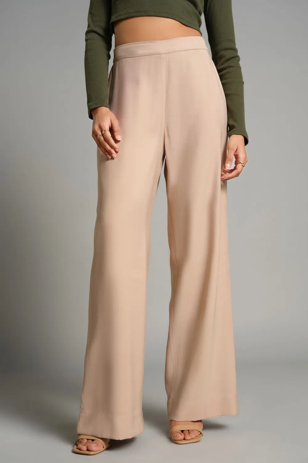 Casual Style Full Length Plain Pants